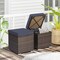 2 Pieces Patio Storage Ottoman with Removable and Washable Cushions